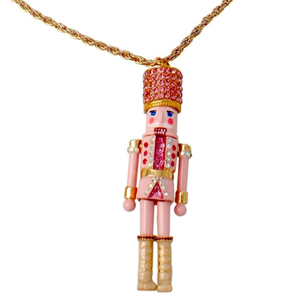 New Betsey Johnson Nutcracker Pendant Long Necklace - Picture 3 of 13